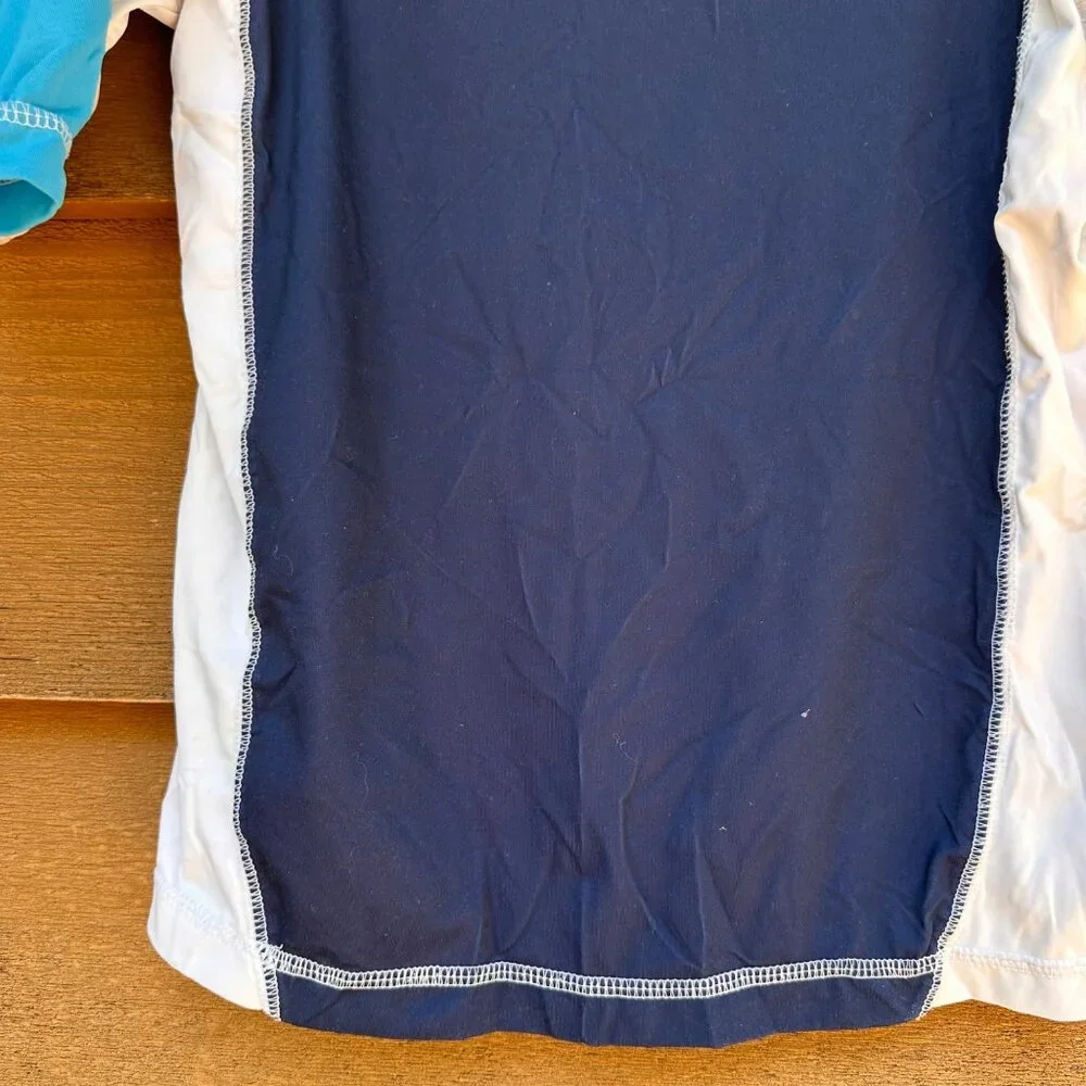 Op Boys Swim Shirt South Shore Surf School Design Blue & White Rash Guard Size M